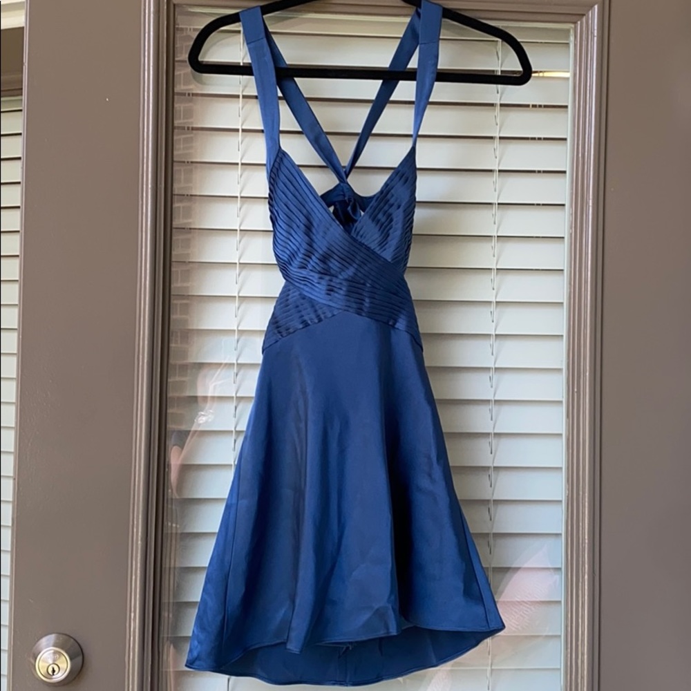 BCBG Blue Backless mini dress